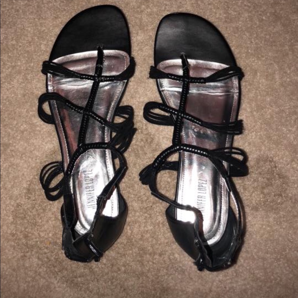 black gladiator sandals